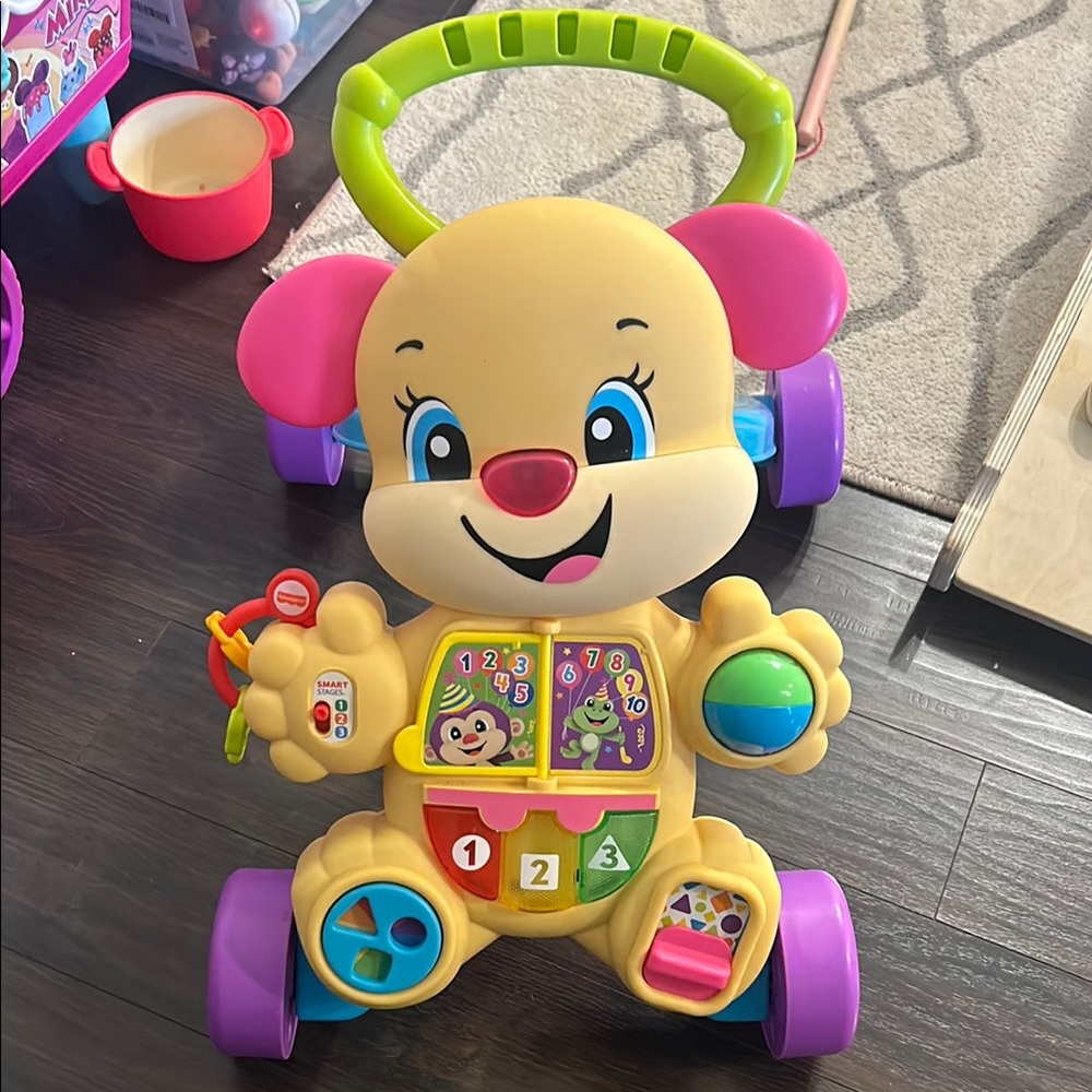 Fisher-Price Yellow and Pink Learning Walker